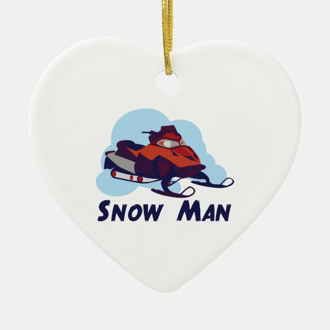 Snöman Julgransprydnad Keramik (Framsidan)