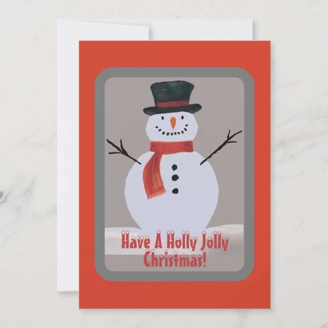 Snöman Julkort (Framsida)