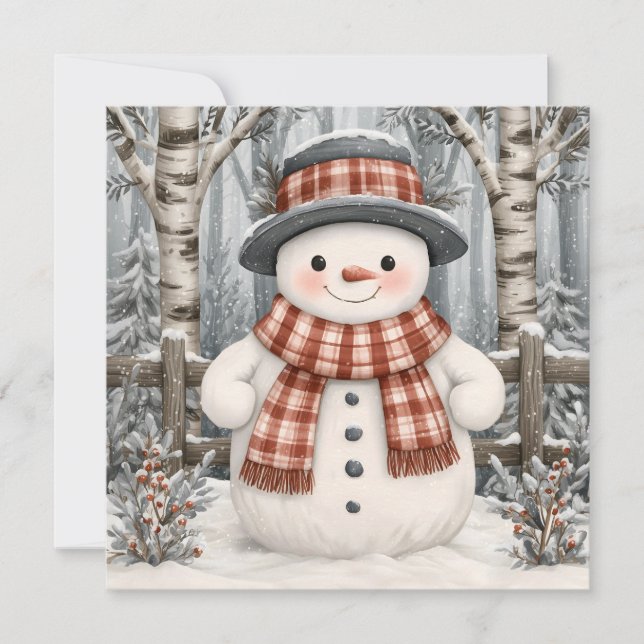 Snöman Julkort (Framsida)