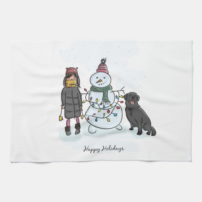 Snöman Kökshandduk (Horisontell)