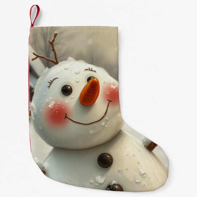 snöman liten julstrumpa (Framsidan)