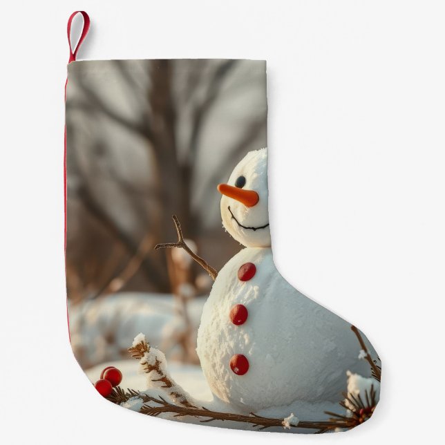 snöman liten julstrumpa (Framsidan)