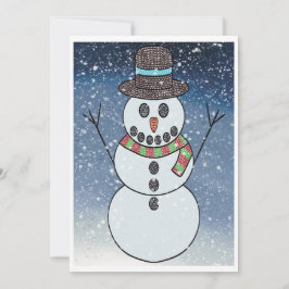 Snöman med BG - Välkomstkort Julkort