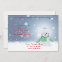 Snöman med grön scarf inbjudningar