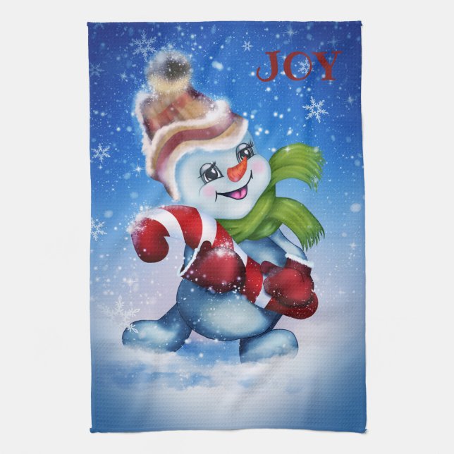 Snöman med halsduk kökshandduk (Vertikal)