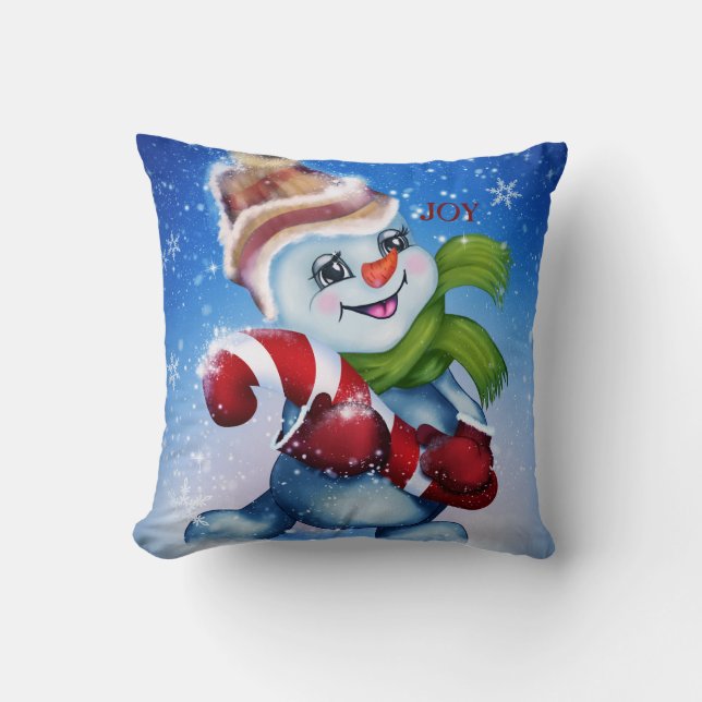 Snöman med halsduk kudde (Framsida)
