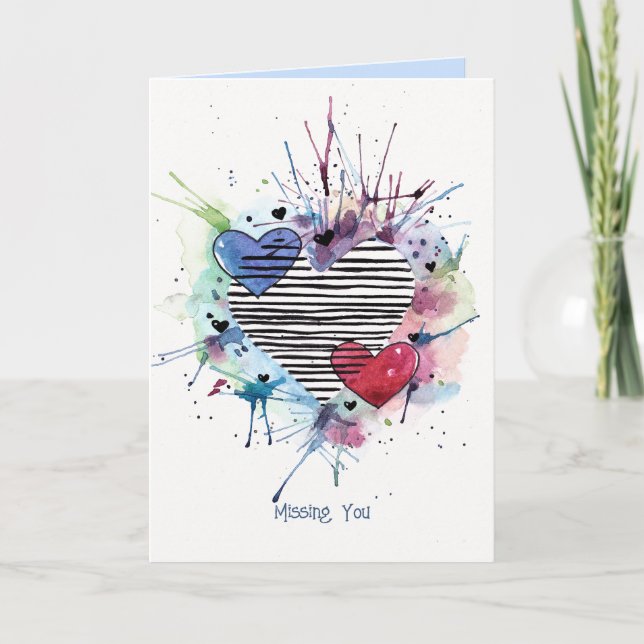 Snöman med presenter i vattenfärgskort kort (Framsida)