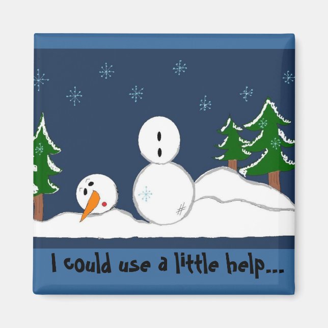 Snöman med talesätt magnet (Framsidan)