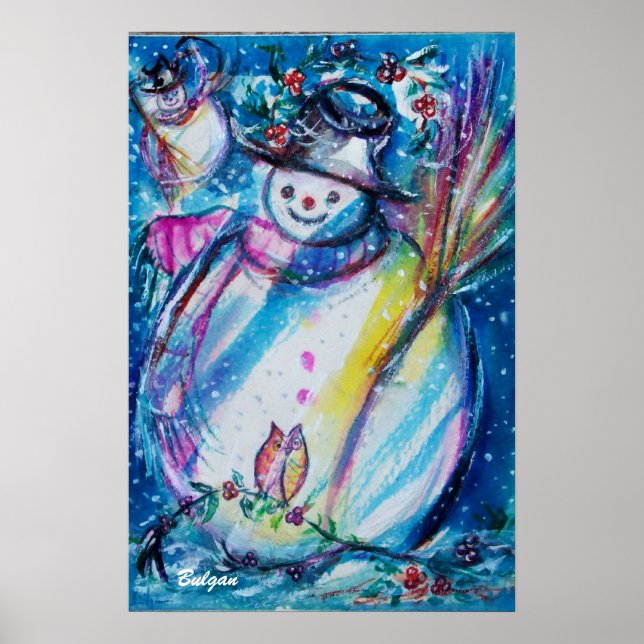 SNÖMAN MED UGLA POSTER (Framsidan)