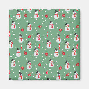 Snömän och juldekorationer magnet