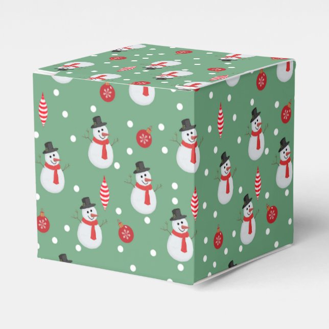 Snömän och juldekorationer presentaskar (Framsidan Sidan)