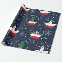 Snöman och julgran med snöglob