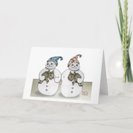 Snömän och kaniner helgkort