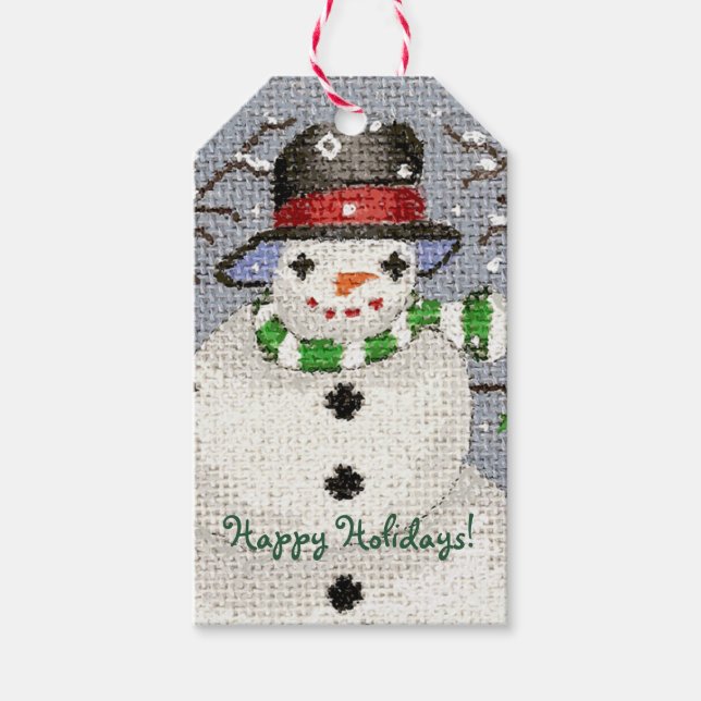 Snöman Presentetikett (Framsidan)