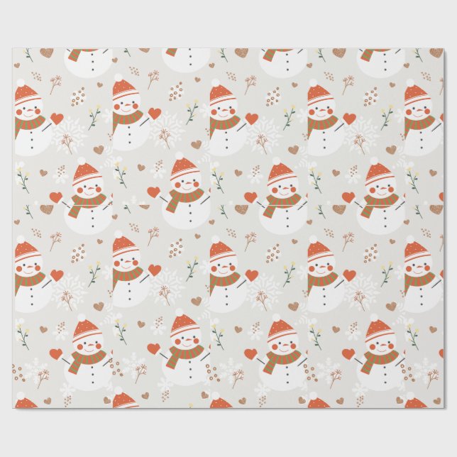 ⛄ snöman presentpapper (Platt)
