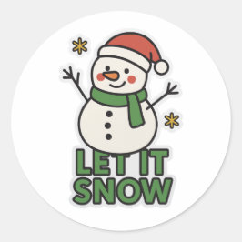 Snöman Runt Klistermärke
