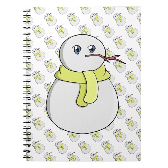 Snöman som bär en gul halsduk anteckningsbok (Framsidan)