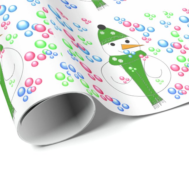 Snoman som blåser bubblor presentpapper (Rullad Hörn)