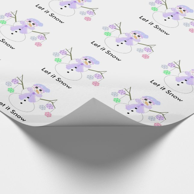Snöman som håller snöflingor presentpapper (Hörn)
