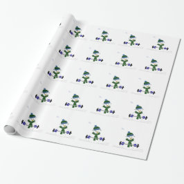 Snöman som lyfter vikter presentpapper