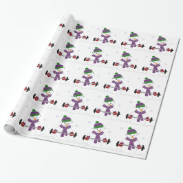 Snöman som lyfter vikter presentpapper