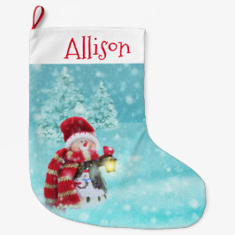 Snöman Stor Julstrumpa