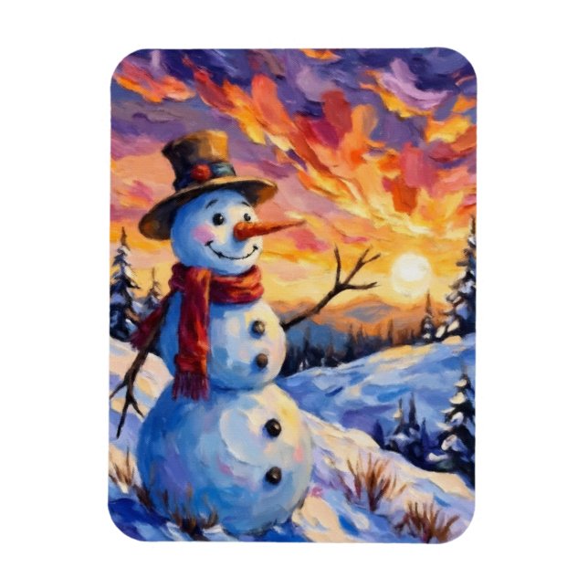 Snöman till jul magnet (Vertikal)