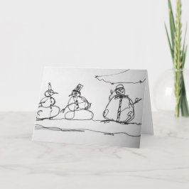 Snömann Kontur Konst Kort