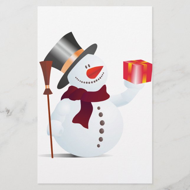 Snömann / Snowman för jul / X-mas Brevpapper (Framsida)