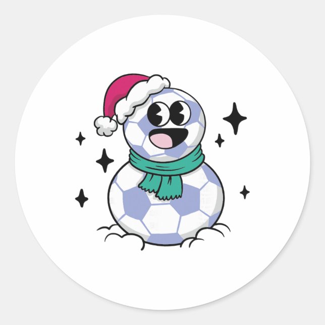 Snömannafotboll  runt klistermärke (Framsida)