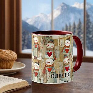 Snömannahjärtan Vinter Kaffemugg