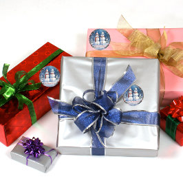 Snömannaparet Runt Klistermärke