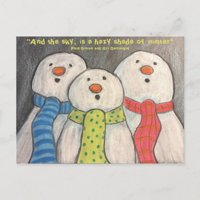 Snömannapostkort tom baksida vykort (Framsida)