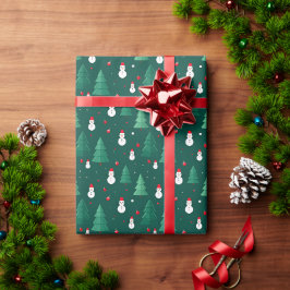 Snömannar & Tall Jul Presentpapper