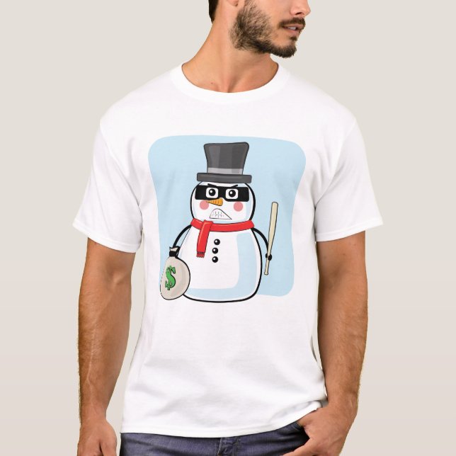 Snömannarörlig - Rolig Illustration T Shirt (Framsida)