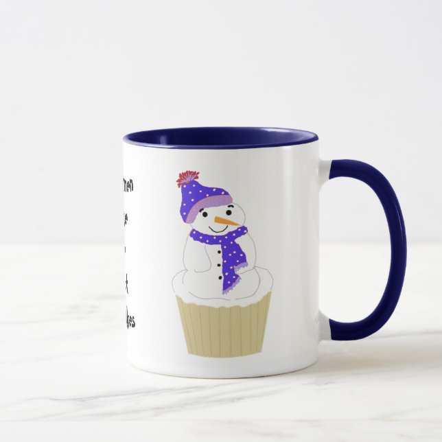 Snömanncupcake med text mugg (Höger)