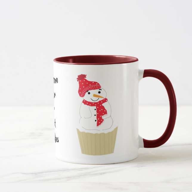 Snömanncupcake med text mugg (Höger)