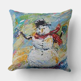 Snömannen 51 cm x 51 cm Jul Snömannen Kastkudde Kudde