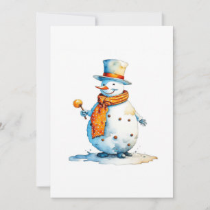 Snömannen A - Akvareller Julkort