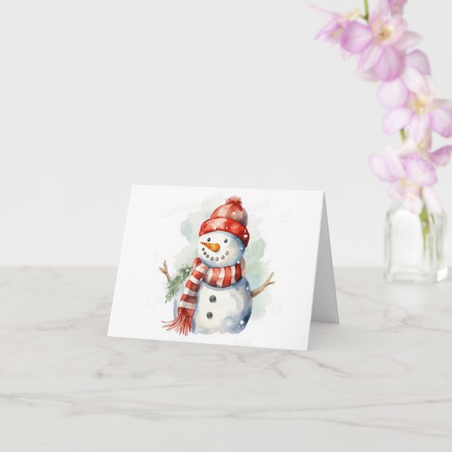 Snömannen Akvarell Kort (Orkide)