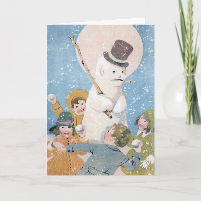 Snömannen av E. Dorothy Rees Helgkort (Framsida)