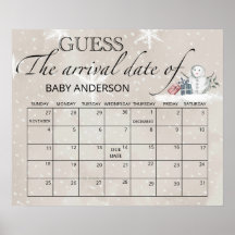 Snömannen Baby Shower Gissa Förfallodatum Kalender