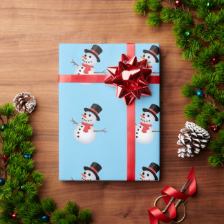 Snömannen Babyblå Presentpapper
