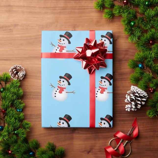 Snömannen Babyblå Presentpapper  (Julgåva)