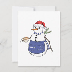 Snömannen Barista Jul 2026 Holiday Kaffe Anteckningskort