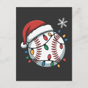 Snömannen Baseboll Jul Tomte Baseboll Sport Helg Vykort