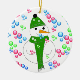 Snömannen Bubble Mania Julgransprydnad Keramik