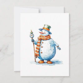 Snömannen C - Akvareller Julkort