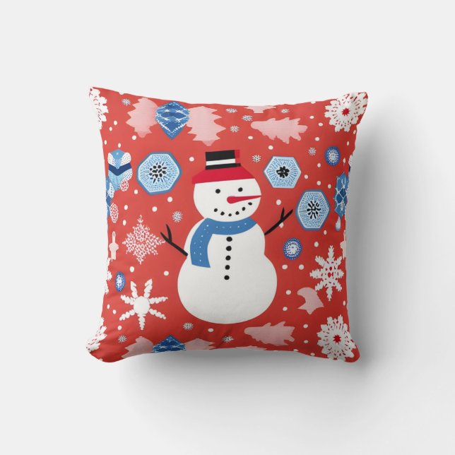 Snömannen chillar kudde (Framsida)