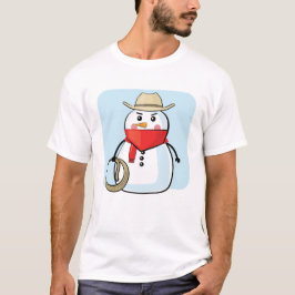 Snömannen Cowboy - Rolig Illustration T Shirt